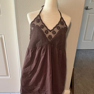 NWT Wild Fable  Brown Boho Halter Top Festival